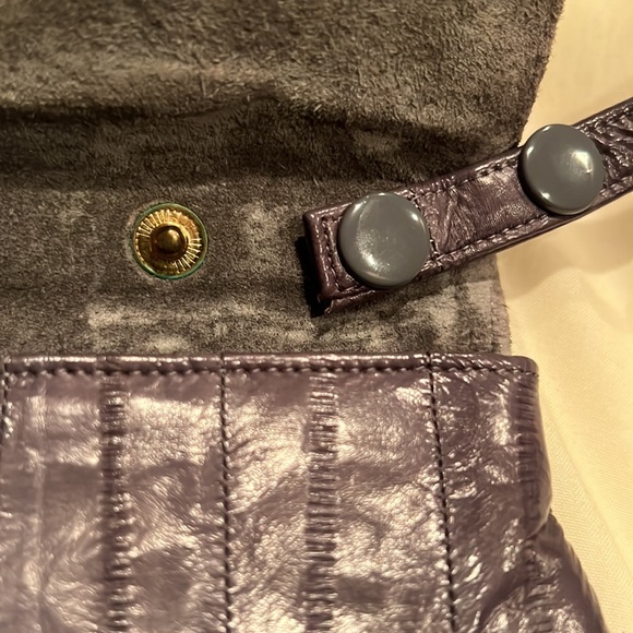 Vintage Eelskin Clutch Crossbody Purse Black 10” x 6.5” Dark Gray - Picture 9 of 9